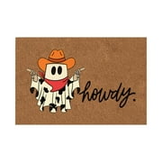 ASEIDFNSA Super Absorbent Cowboy Halloween \u0026 Bat Pattern Halloween Doormat Halloween Decor Fall Decor Welcome Mat Housewarming Gift Front Door Mat 40x60cm/15.7x23.6inch Bath Mat Bathroom Rugs Brown